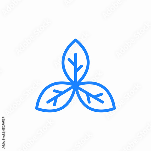 three leaf plant icon sign vector