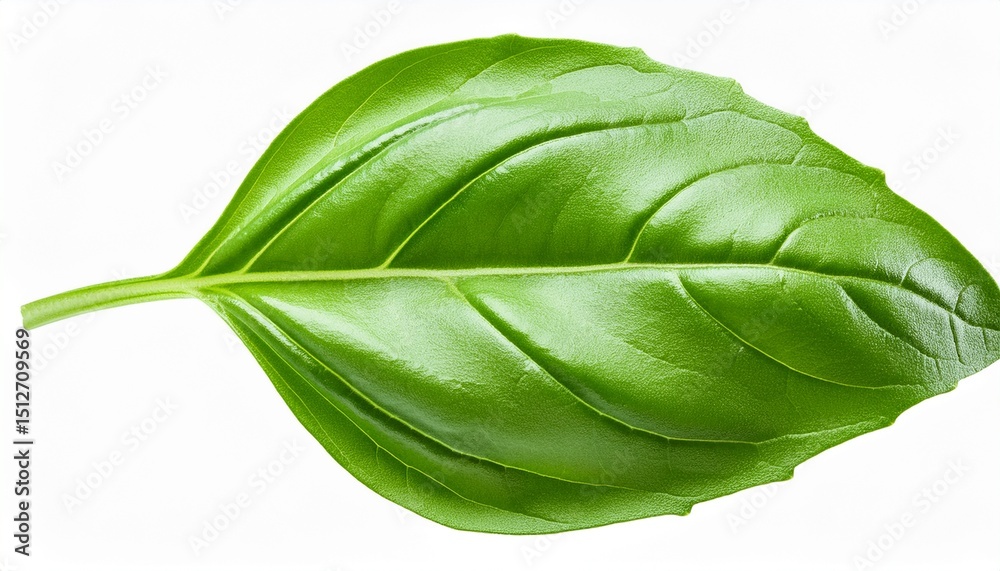 Fototapeta premium fresh green basil leaf isolated on transparent background
