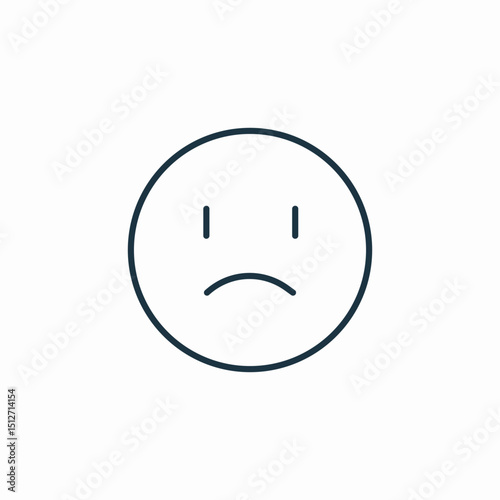 sad face emoji icon sign vector