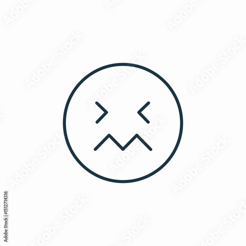 sick face emoji icon sign vector