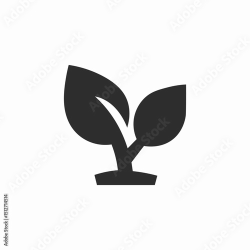 sprout leaf icon sign vector