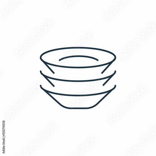 stack of bowls icon sign vector