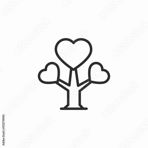 tree heart icon sign vector