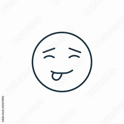 tricky facial emoji icon sign vector