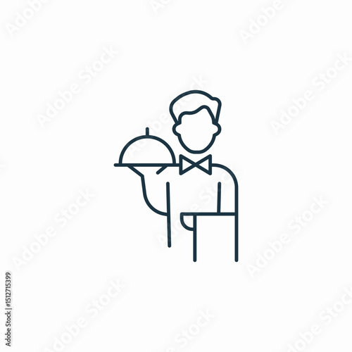 waiter service icon sign vector