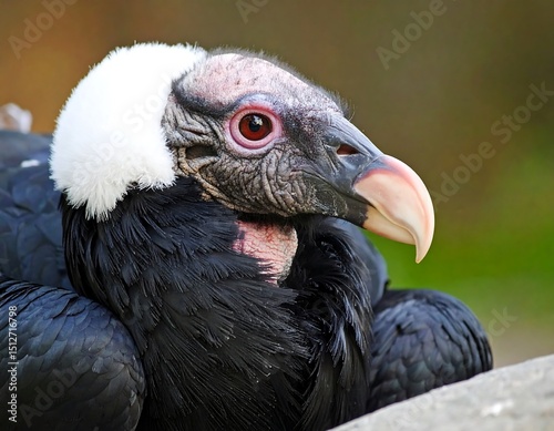 Close-up of a black and white bird