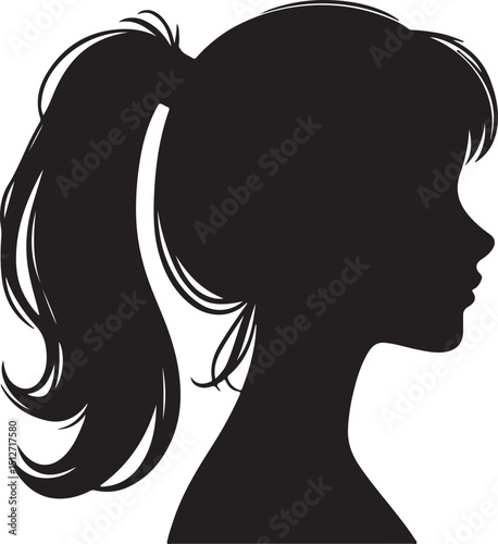Elegant Woman Silhouette Profile in Circle Design – Black and White Vector Illustration

A minimalist and elegant black and white silhouette illustration of a woman’s side profile with flowing hair in