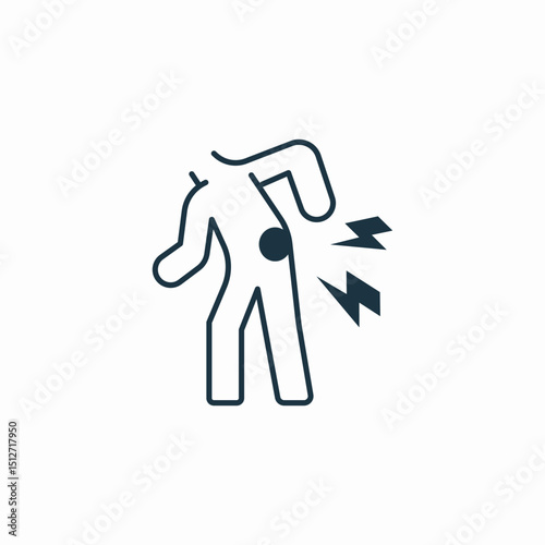 back pain icon sign vector