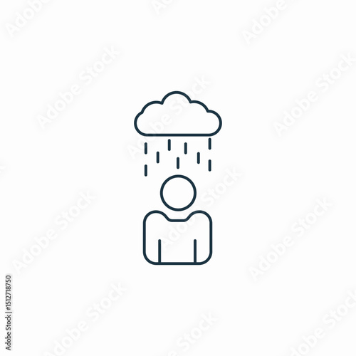 depression sadness icon sign vector