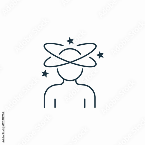 dizziness faintness icon sign vector