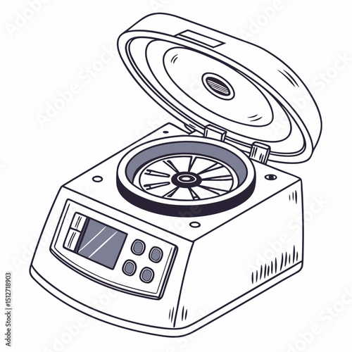 Creative Microcentrifuge Vector Illustration | Clean and Modern Design for Molecular Biology, Laboratory Research, and Biotech Equipment Projects