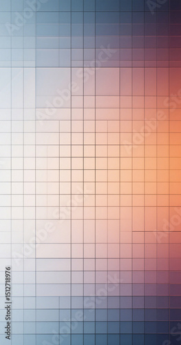 Abstract geometric grid pattern with pastel gradient background