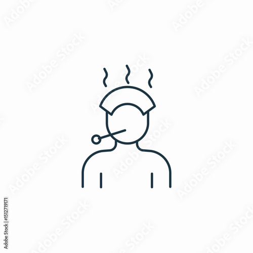 fever sickness icon sign vector