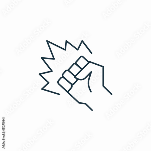 fist punch icon sign vector
