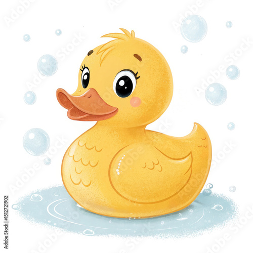 yellow duck isolated on white