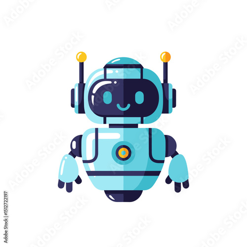 Robot friend: A friendly robot with a radiant smile. Ready to help. 