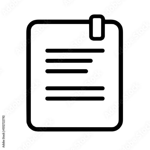 Minimal line art icon of a document with bookmark flag symbolizing favorites or marked files
