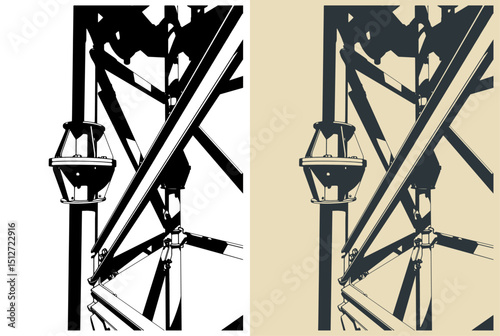 Cell tower support close-up
