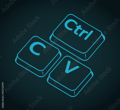 Copy paste keys ironic illustration