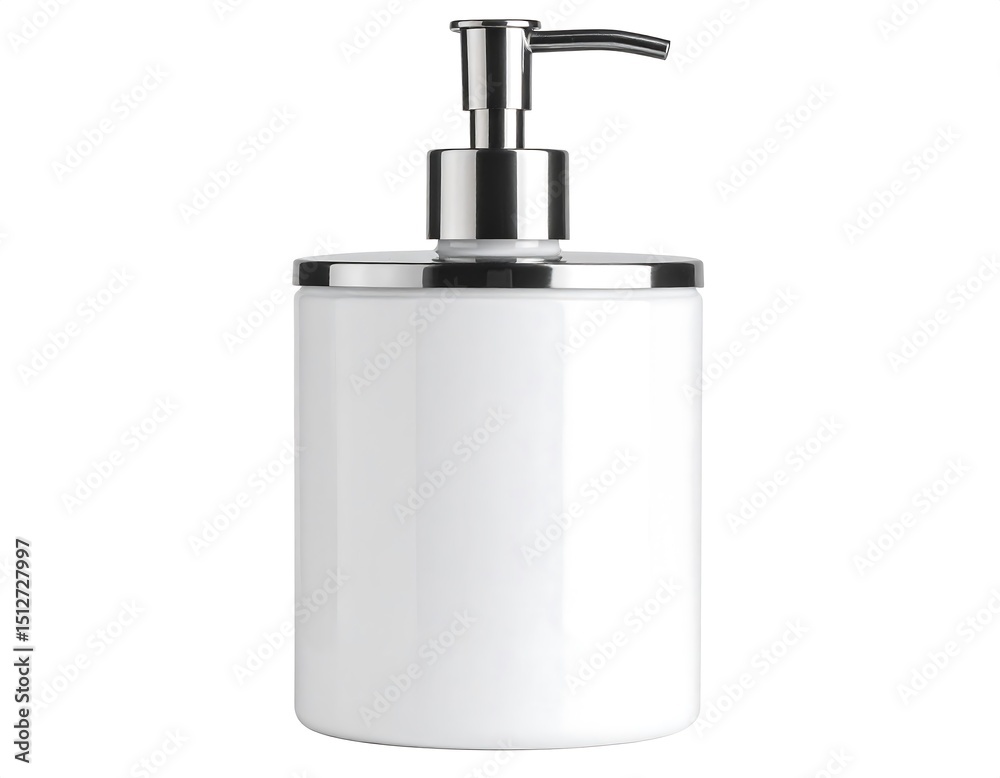 Obraz premium White cylindrical soap dispenser