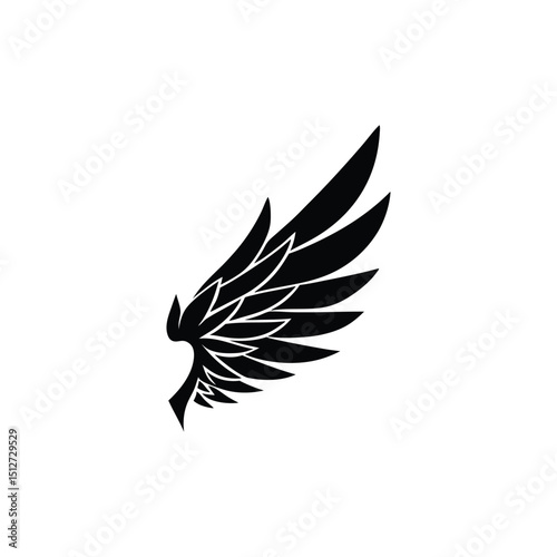  Black Eagle Silhouette – Minimal Vector Graphic