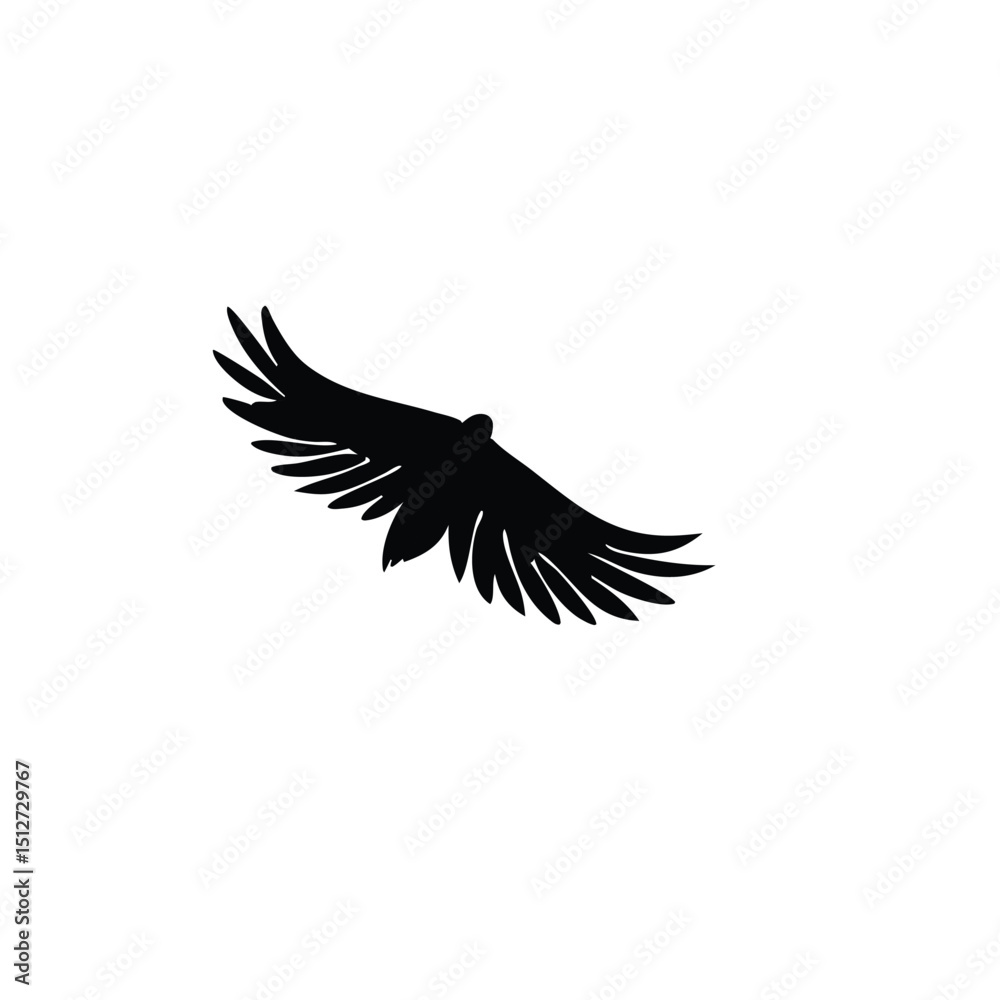 Obraz premium Black Eagle Silhouette – Minimal Vector Graphic