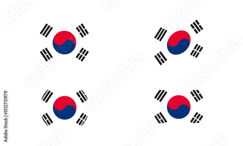 South Korea flag in different forms