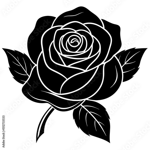 black rose isolated on white