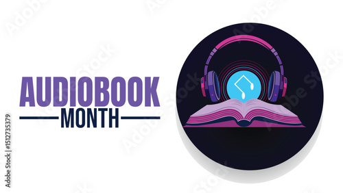 Listen Up, Celebrating National Audiobook Month design templet