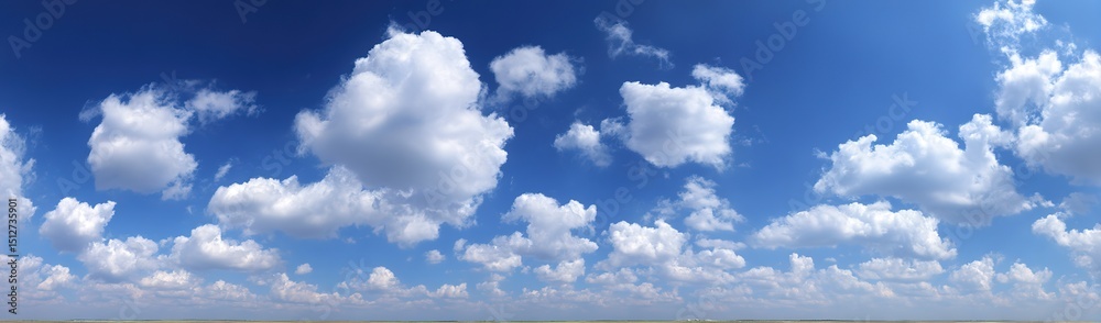 Fototapeta premium Cloudy Blue Sky Panorama View