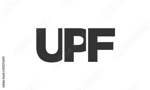 UPF logo design template with strong and modern bold text. Initial based vector logotype featuring simple and minimal typography. Trendy company identity.
