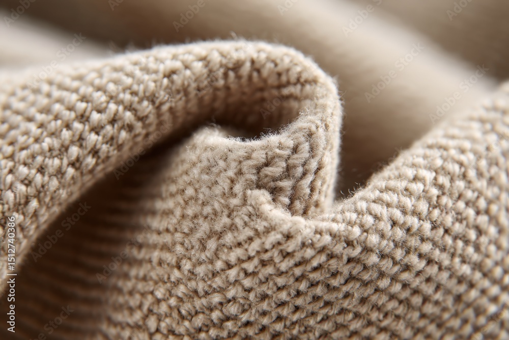 Obraz premium Closeup Beige Linen Fabric Texture