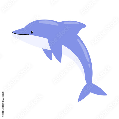 Cartoon Illustration of a Dolphin