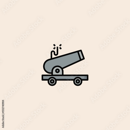 Cannon icon flat vector design.