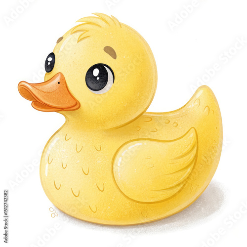 yellow duck isolated on white