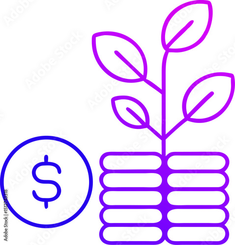 Growing money plant investment finance savings growth