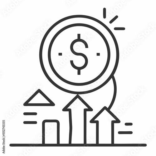 Growing profits financial success investment growth chart