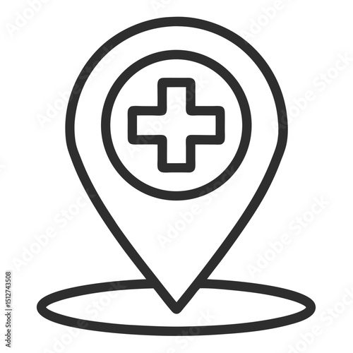 Medical location pin icon healthcare map marker