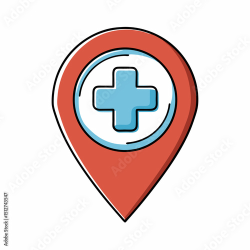 Medical location pin icon healthcare map marker