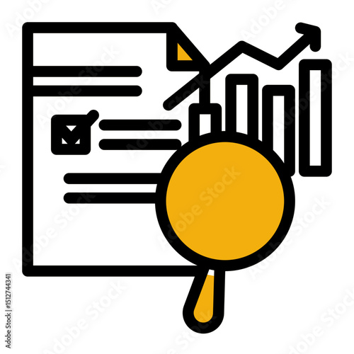 Icon for research, analysis, and investigation. Great for competitor analysis. (Color Lineal Style)