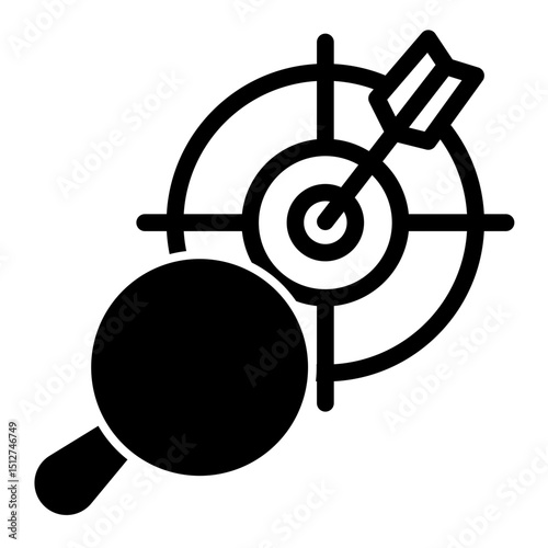 Icon for targets and goals, representing business objectives. (Mixed Style)
