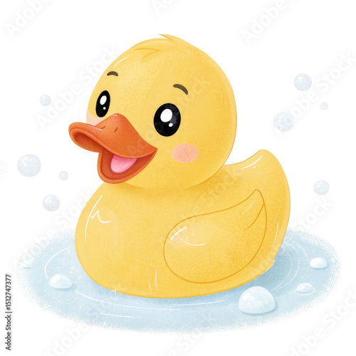 yellow duck isolated on white