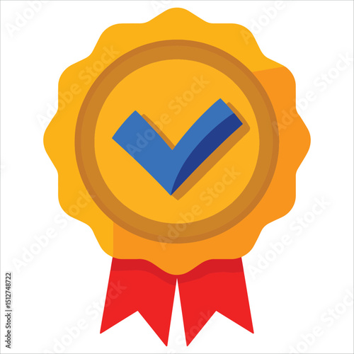 Certified vector icon, badge style design. Suitable for approvals, validations, and professional accreditation visuals.