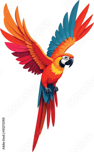 Cute cartoon a illustrator vector Macaw