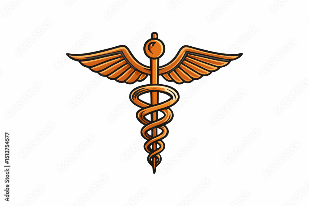 Caduceus medical symbol winged serpent staff healthcare logo Caduceus medical symbol winged serpent staff healthcare logo