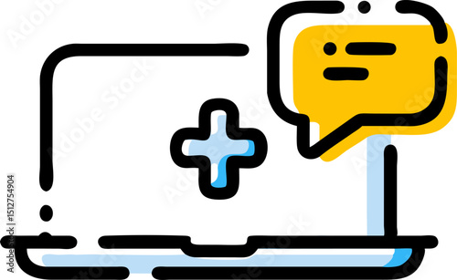 Online medical consultation laptop chat support healthcare