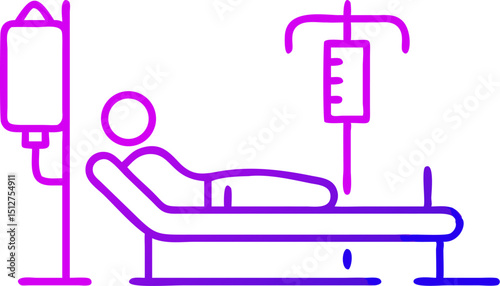 Patient receiving intravenous treatment in hospital bed