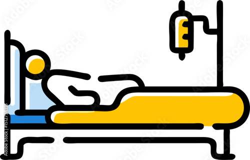 Patient resting in hospital bed iv drip medical care