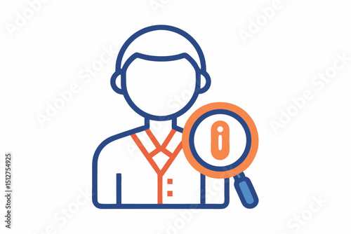 Person profile search magnifying glass information icon