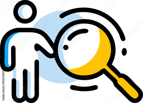 Person being searched magnifying glass icon search
